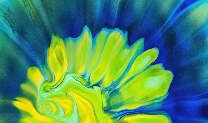 yellow and blue abstract painting