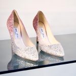 womens white and silver peep toe pumps