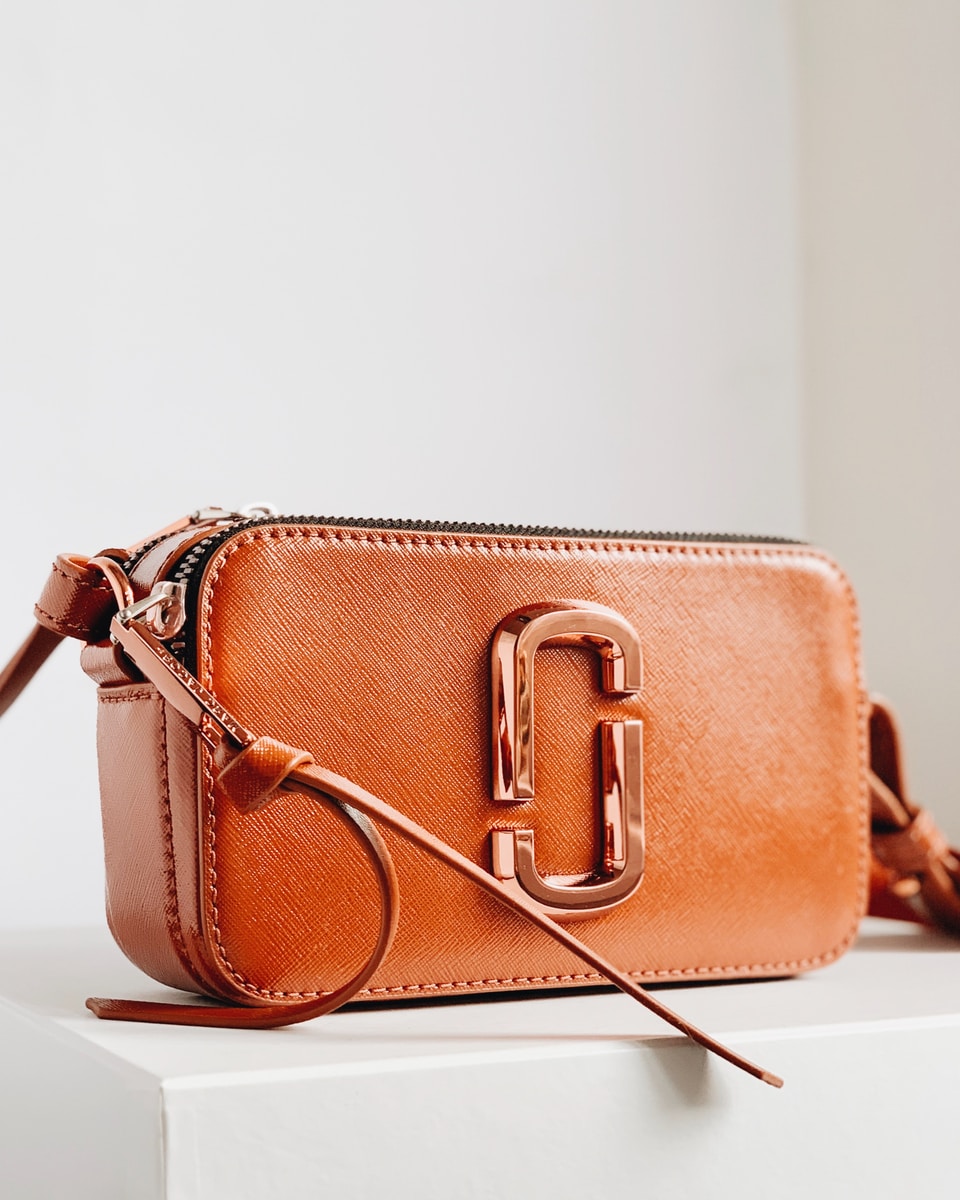 brown leather wristlet