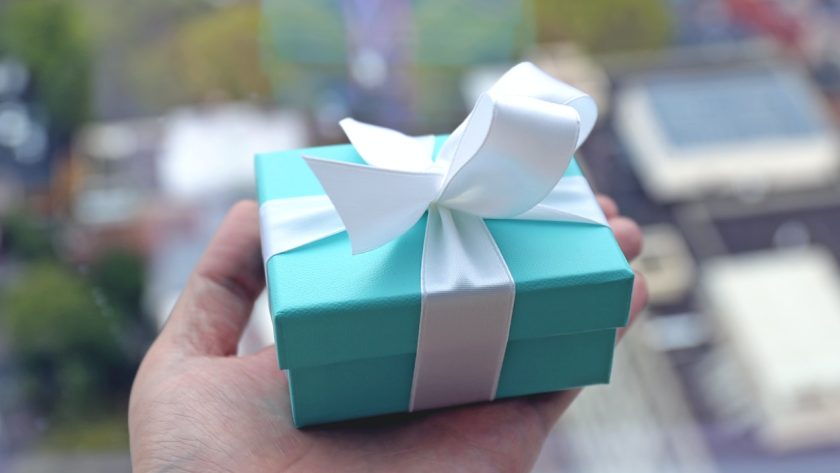 green and white gift box